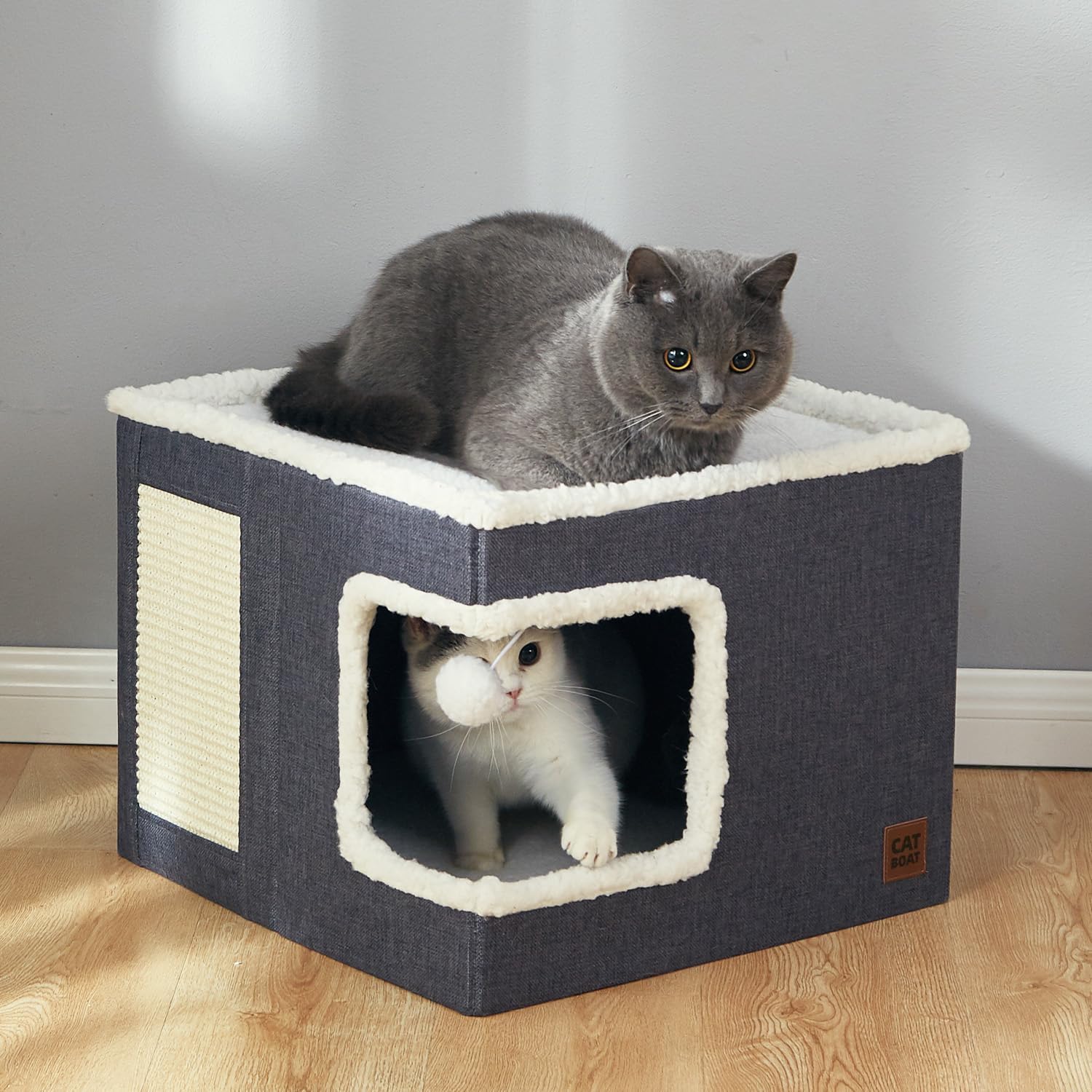 CATBOAT Cat Bed, Special Cat Bed for Indoor Cats, Unique Covered Cat Cave Beds,...