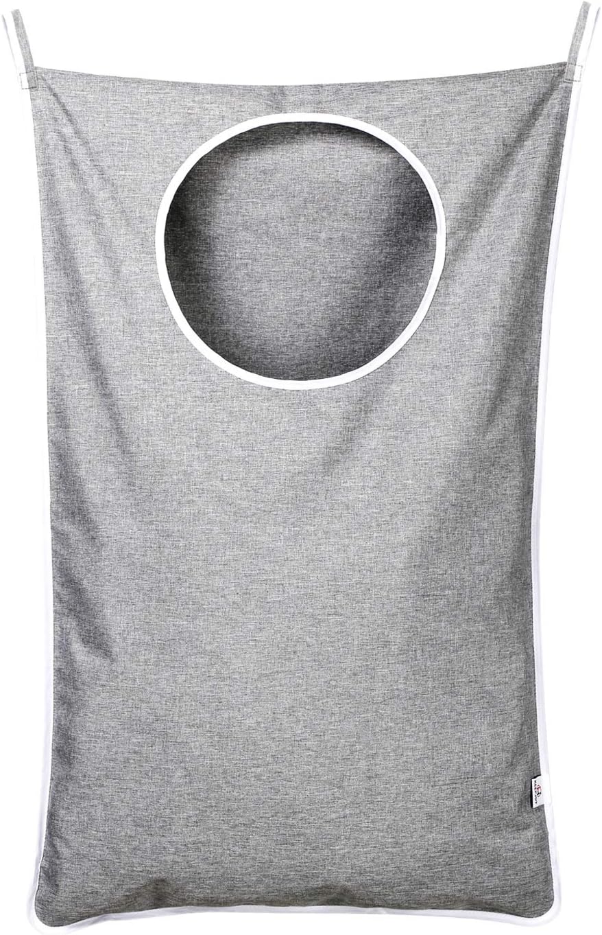 KEEPJOY Hanging Laundry Hamper Bag with Free Adjustable Stainless Steel Door 2 P...