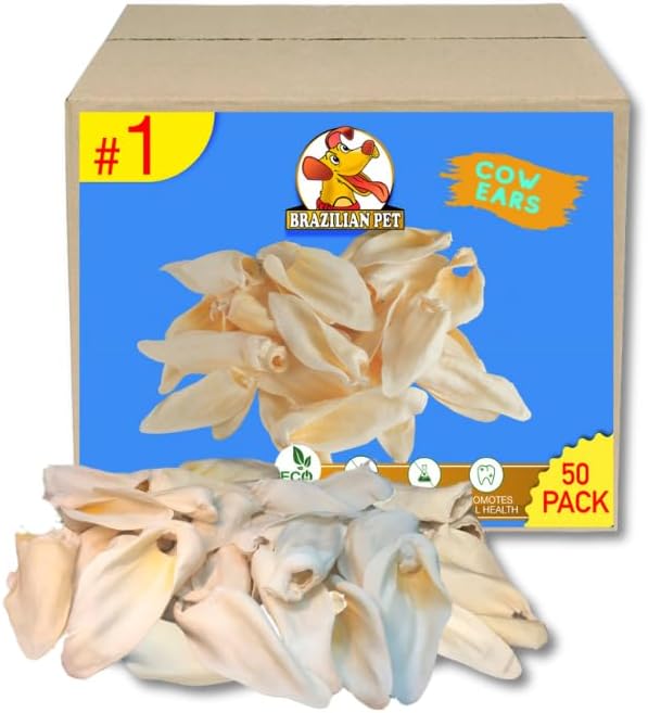 100% Natural Real Cow Ears, Special Prime Dog Chews, High-Quality Dog Treat for...