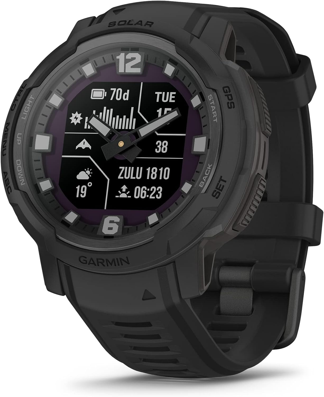 Garmin Instinct Crossover Solar - Tactical Edition, Rugged Hybrid Smartwatch wit...
