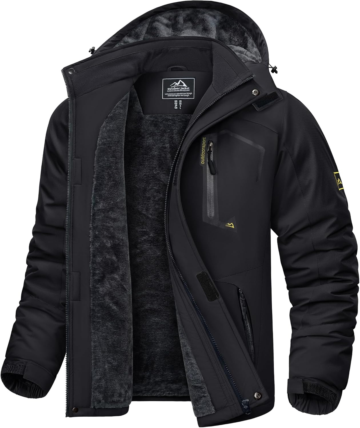 KEFITEVD Men's Waterproof Fleece Jackets, Special Winter Warm Ski Raincoats, Inn...