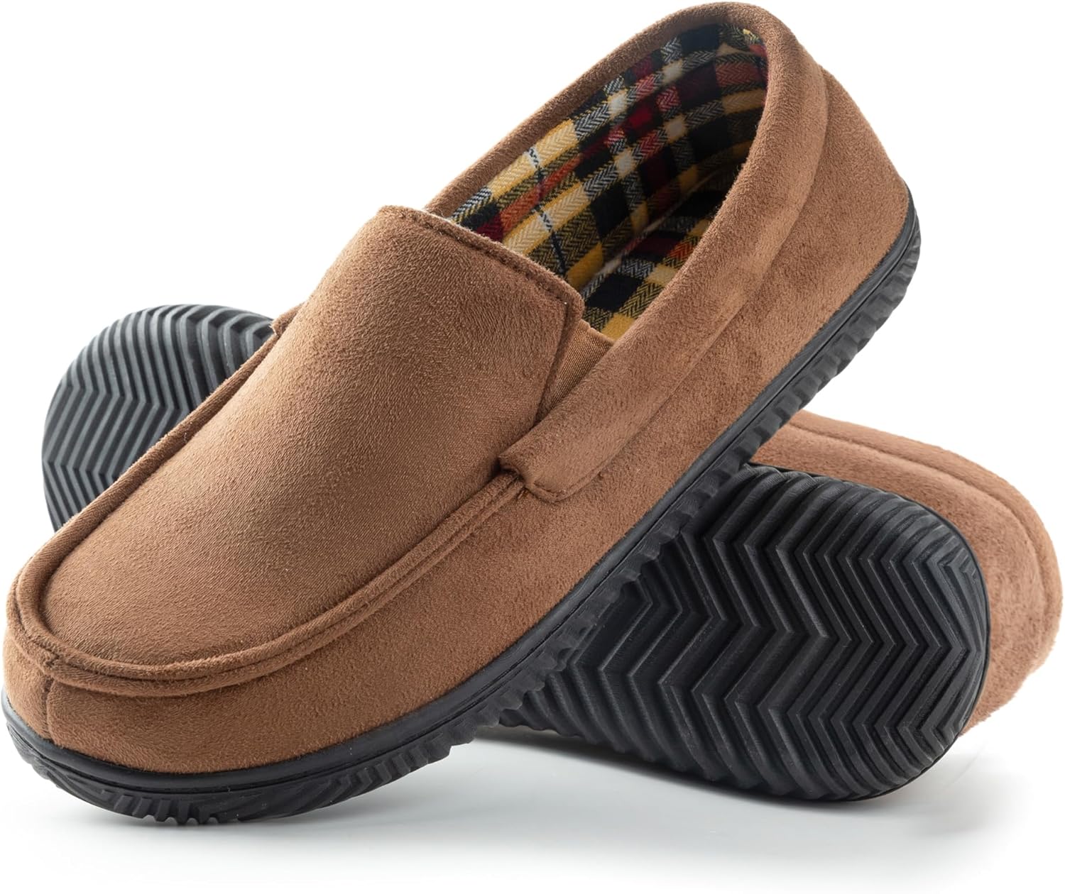 RockDove Men's Alexander Flannel Lined Loafer Slipper 11 Coffee