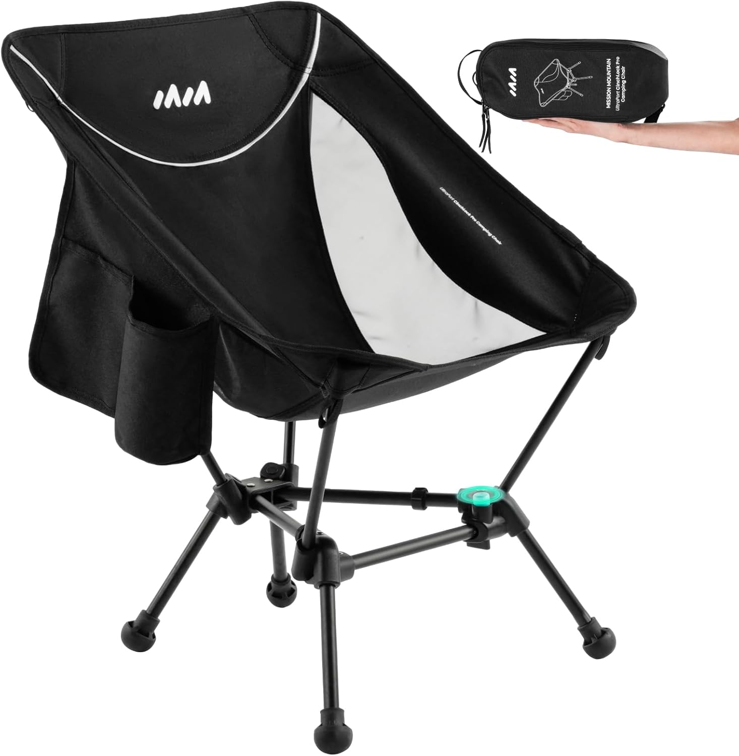UltraPort 1-CinchLock Compact Camping Chair, Lightweight Camp Chair, Backpacking...