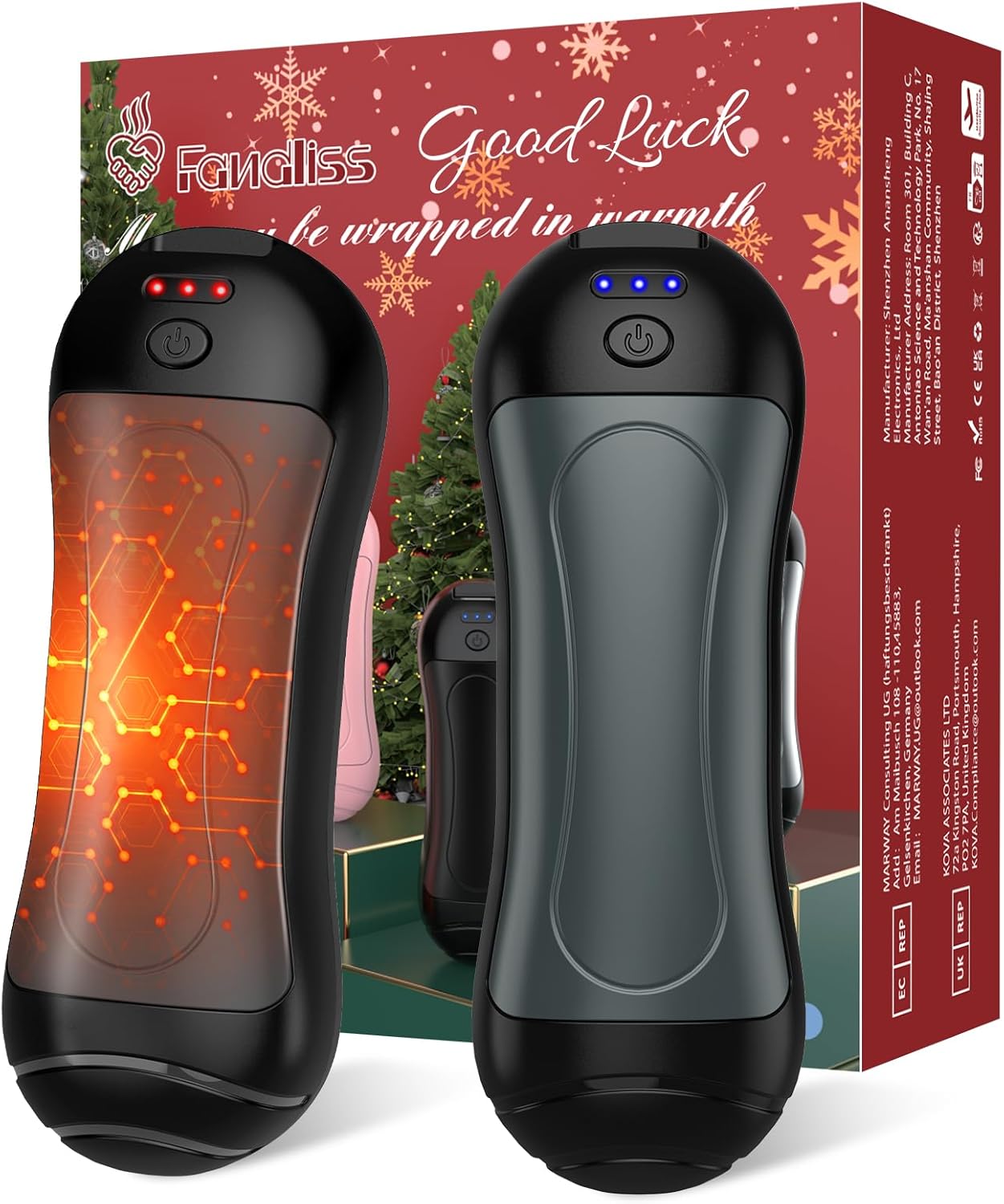 FANDLISS Hand Warmers Rechargeable 6000mAh, Hand Warmers Reusable 2-Pack, Portab...