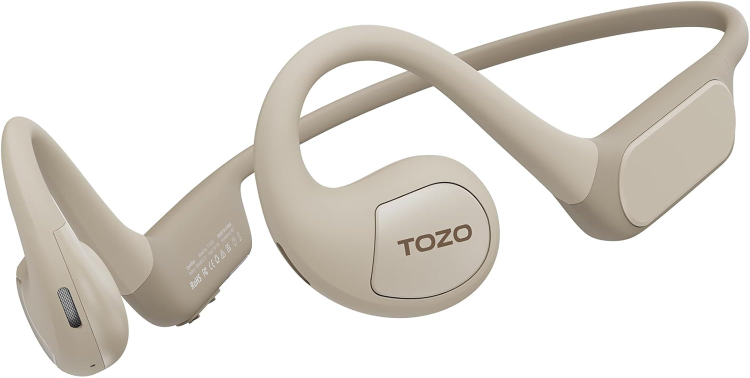 TOZO OpenReal Open Ear Headphones Bluetooth 5.3 Air Conduction Wireless Headphon...