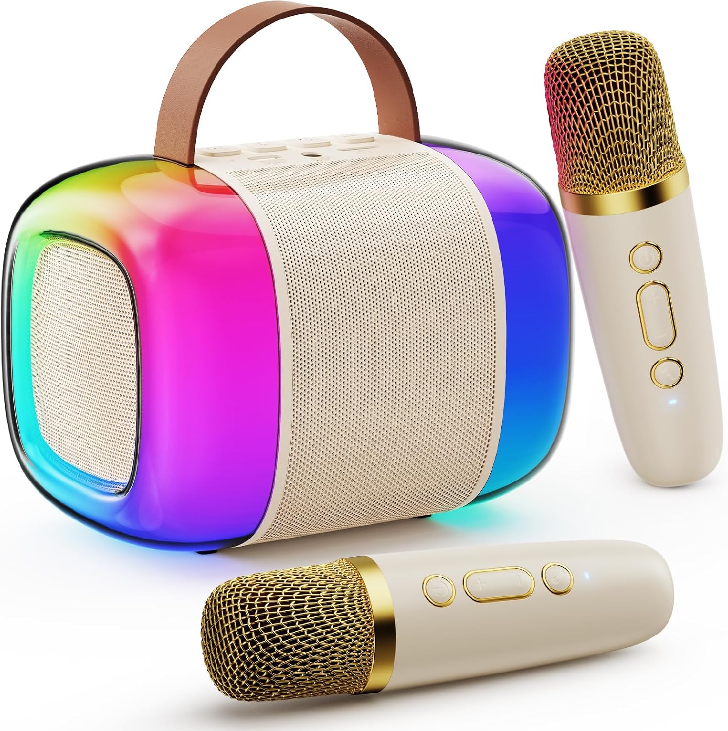 Mini Karaoke Machine for Kids with 2 Wireless Mircophones, Portable Bluetooth 5....