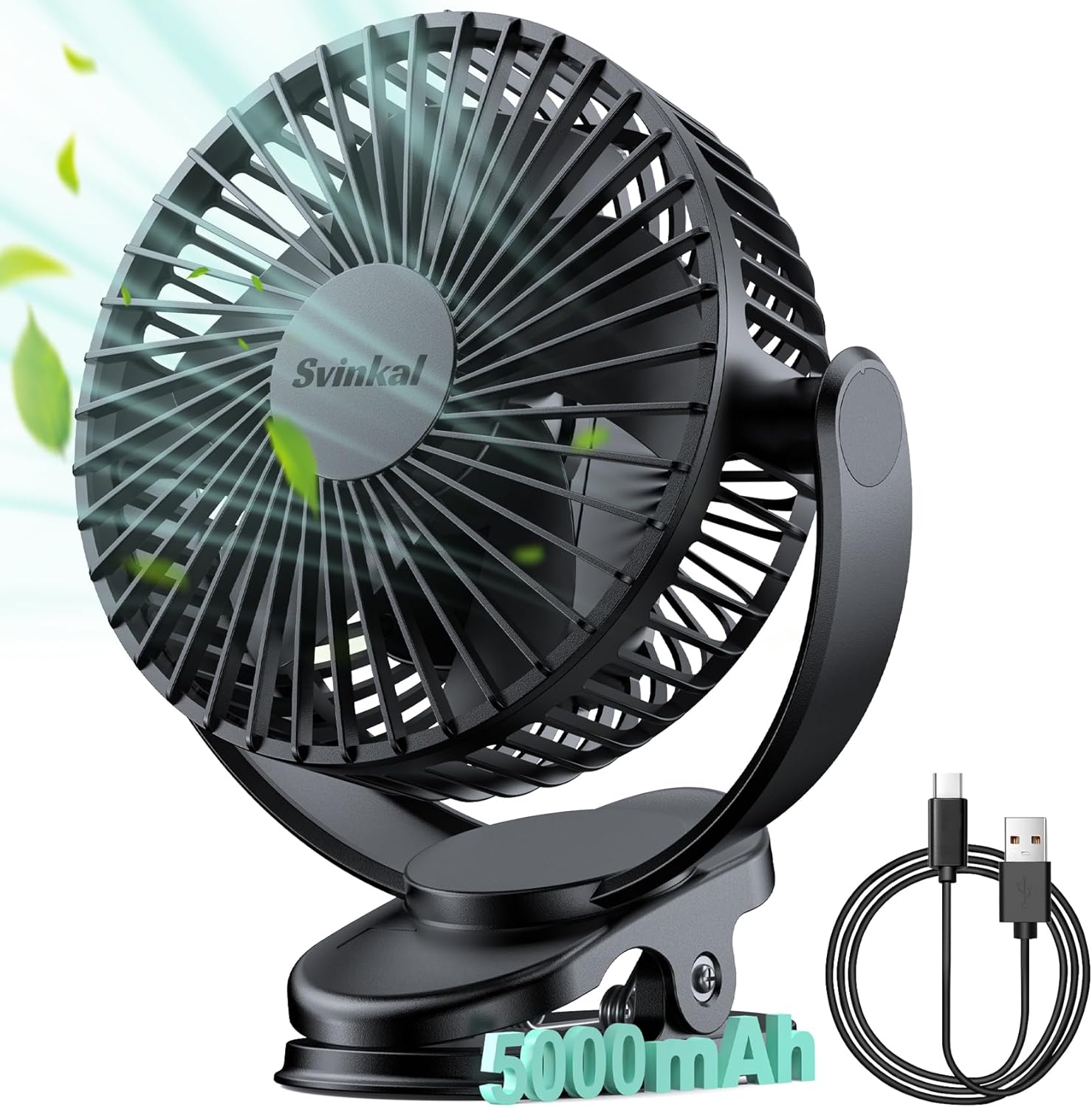 Clip on Fan, Special 5000mAh USB Charging Portable Battery Fans, Innovative 6Inc...