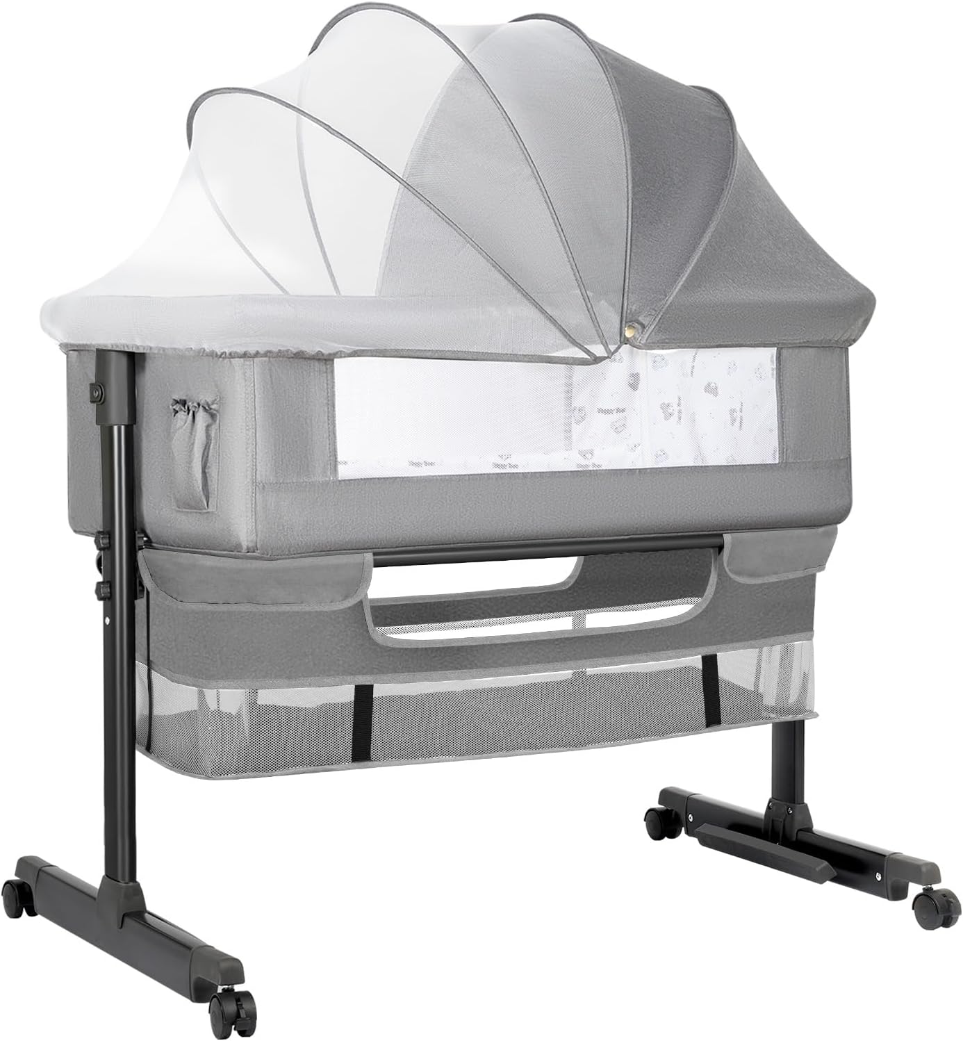 Baby Bassinet, Baby Basinet Bedside Sleeper, Easy to Fold Portable Crib Side Bas...