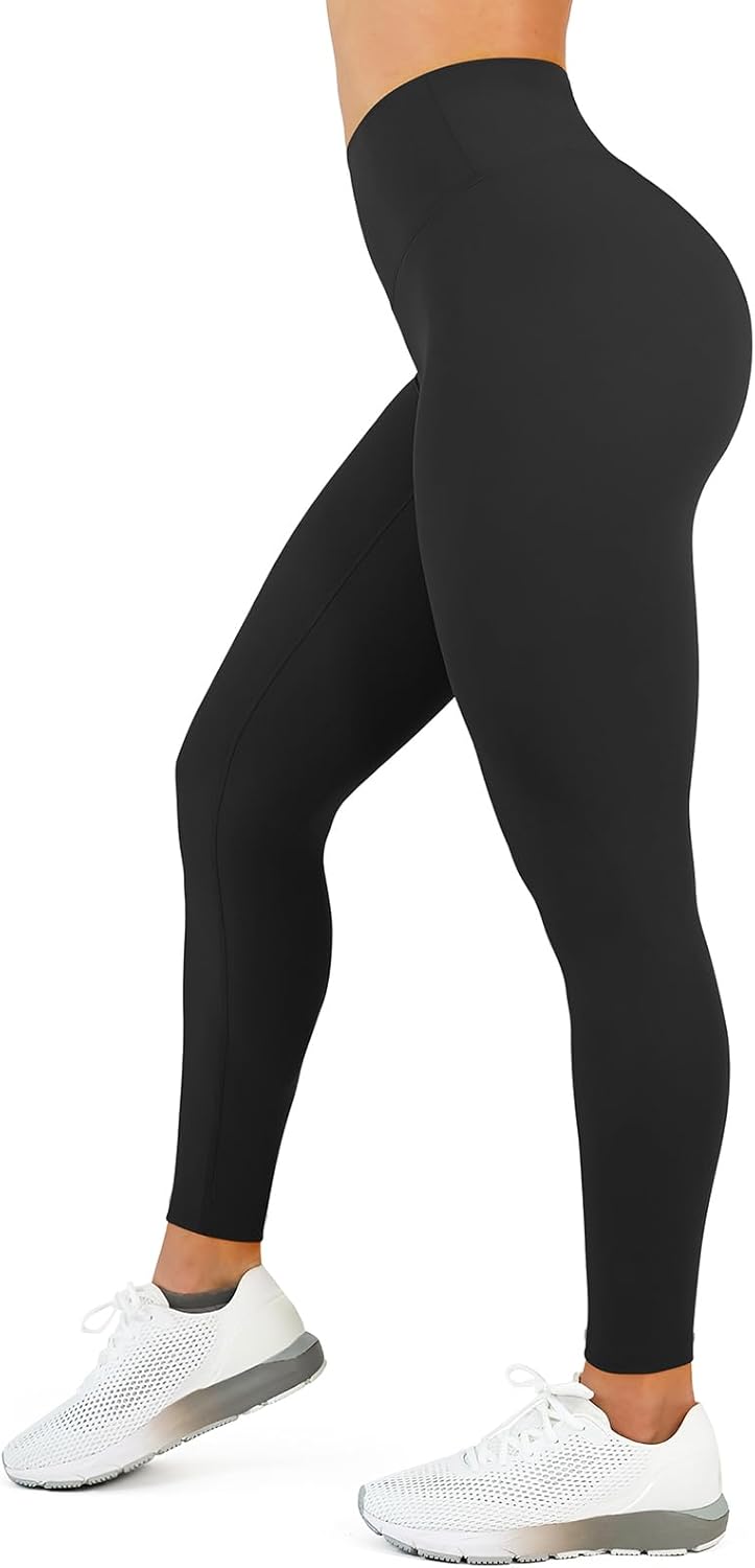 High Waisted Leggings for Women - No Front Seam Tummy Control Yoga Pants for Wor...