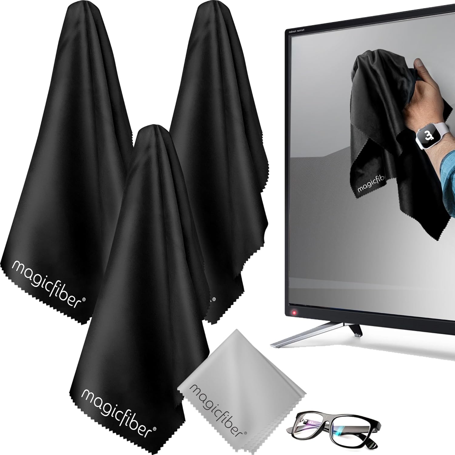 MagicFiber Extra Large Microfiber Cleaning Cloth - Premium Cloth for TV, Screens...