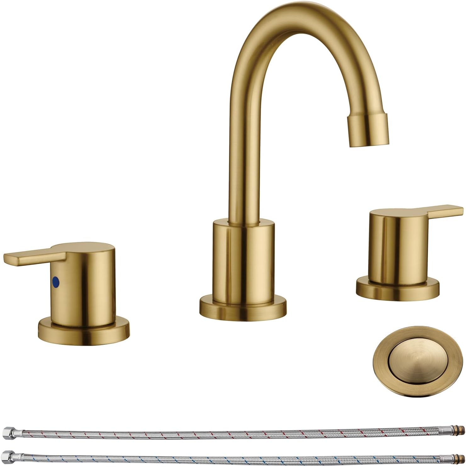 RKF Bathroom Faucet, Special Faucet for Sink 3 Hole Gold, High-Quality 8 Inch Wi...