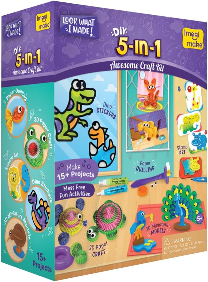 Imagimake 5 in 1 Awesome Craft Kit | Over 15 Projects - Creative DIY Arts & Craf...
