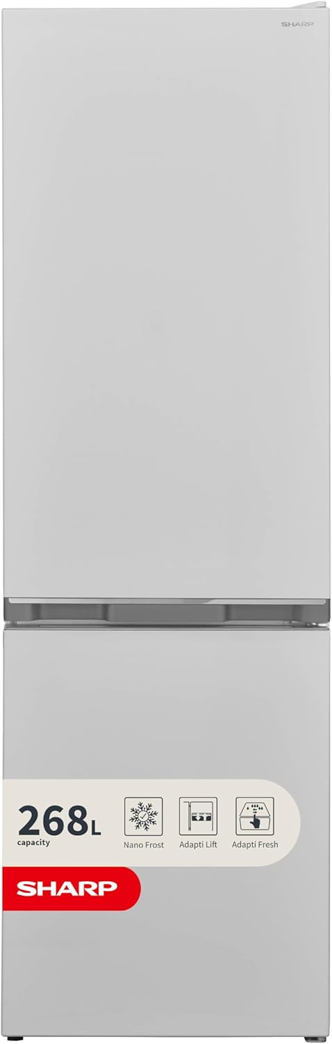 SHARP SJ-BB04DTXWE2-EN 60/40 Combi Fridge Freezer with NanoFrost, 170x54cm, E Ra...