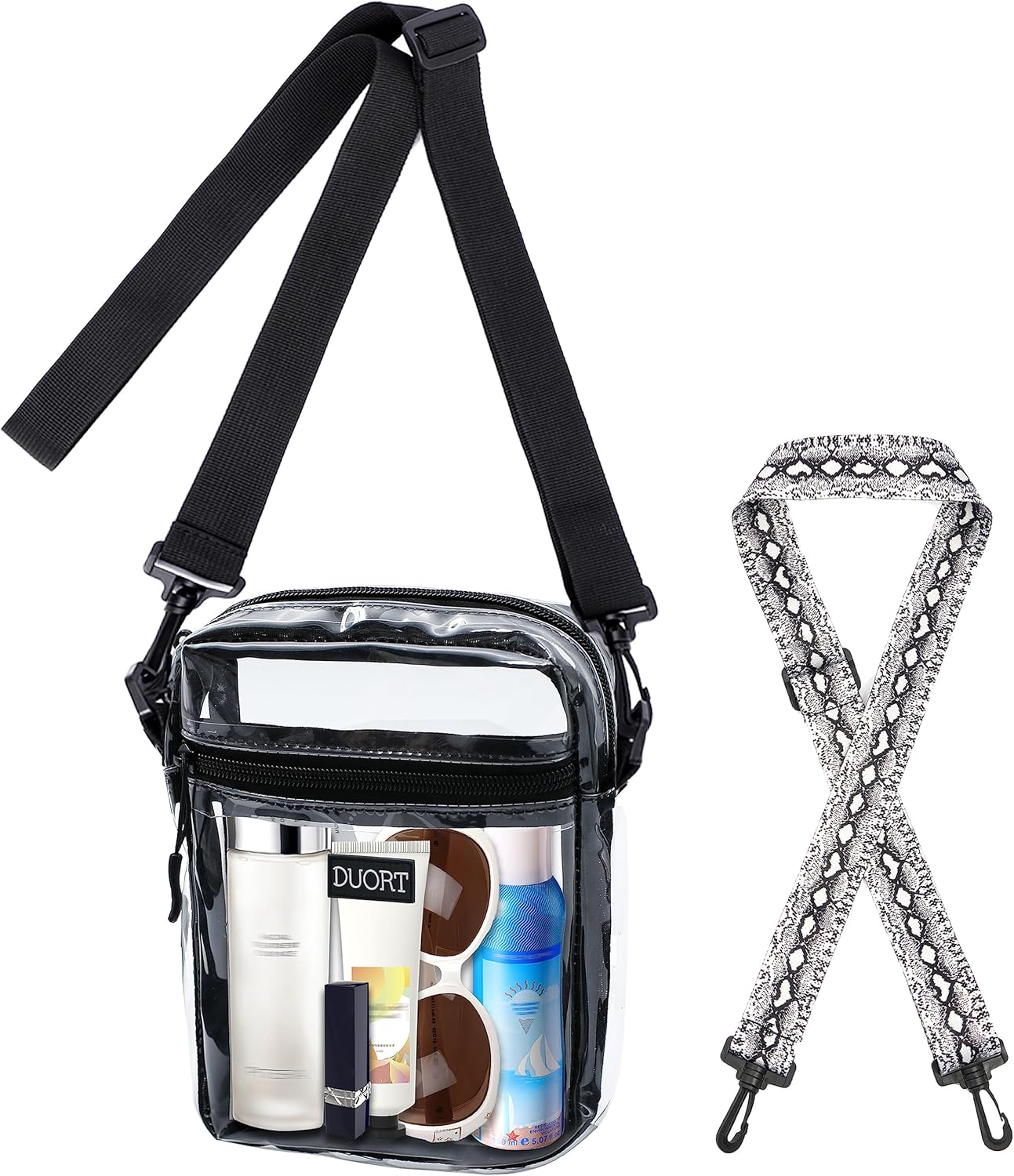 Clear Bag Stadium Approved, High-Quality TPU Clear Purses with Inside Pocket, Sp...