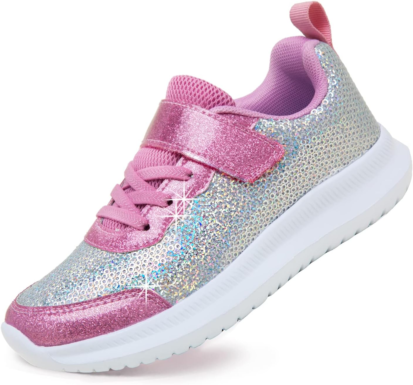 Toandon Toddler Kids Sneakers Sparkle Fashion Glitter Sequins Canvas Shoes 13 Li...