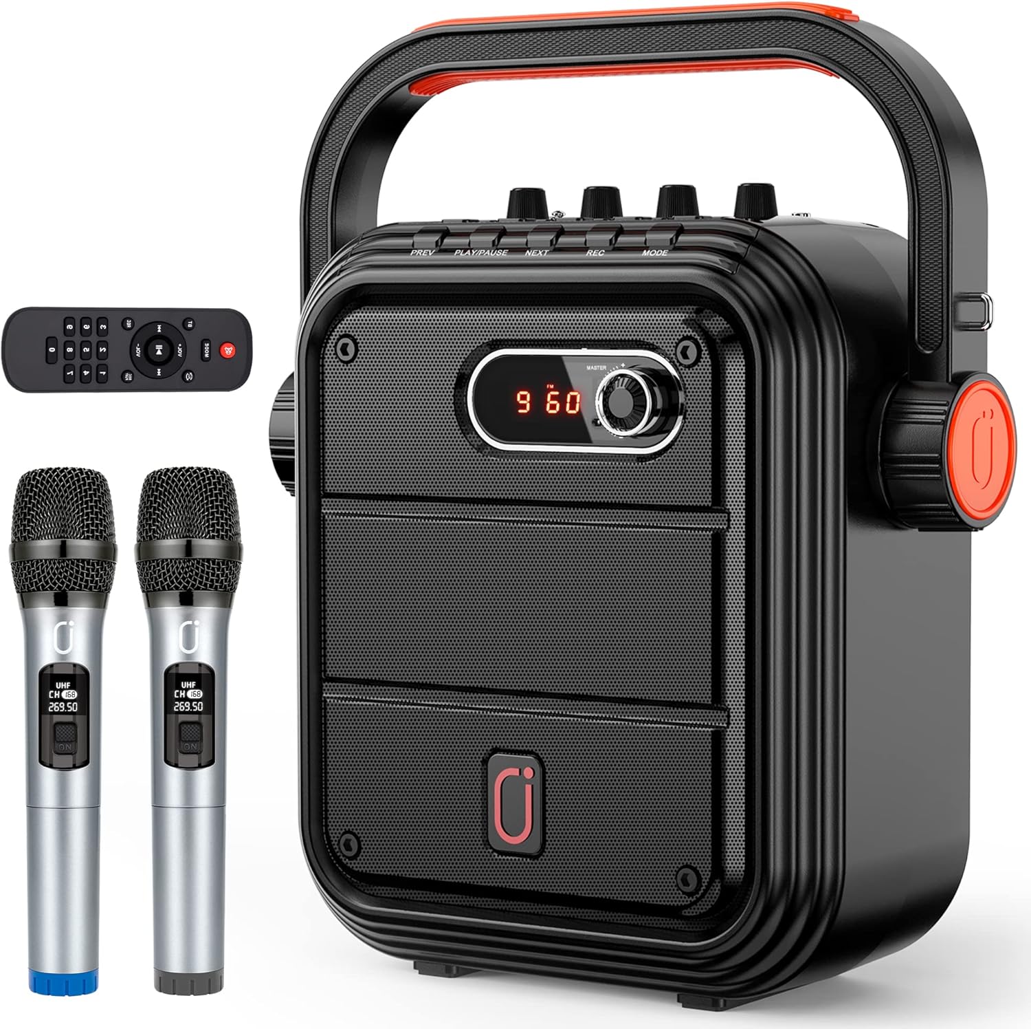 JYX Karaoke Machine with 2 UHF Wireless Microphones,5200mAh Portable Microphone...
