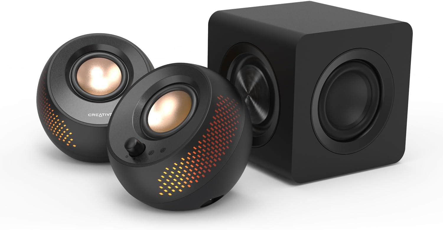 CREATIVE Pebble X Plus 2.1 USB-C Computer Speakers with Subwoofer and Customizab...