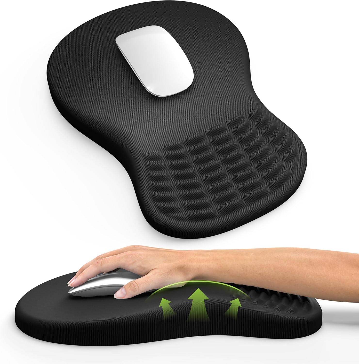 MEKASS Ergonomic Mouse Pad with Wrist Rest, Memory Foam Mousepad for Carpal Tunn...