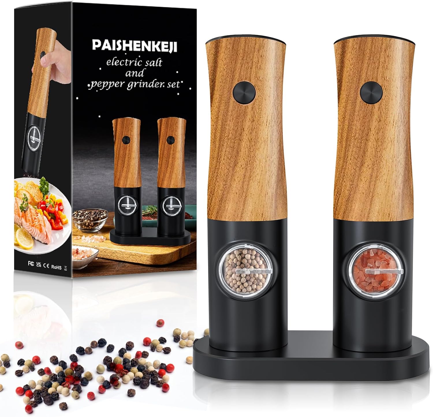 Electric Salt and Pepper Grinder Set, Special Salt and Pepper Shakers Set with A...
