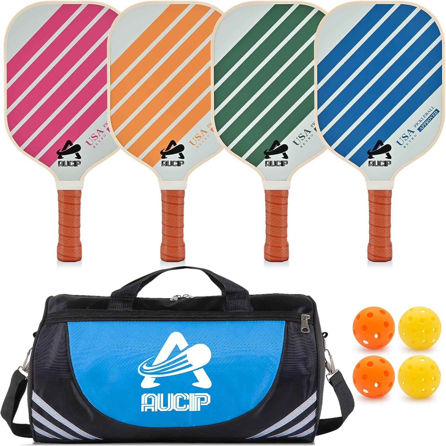 Top USAPA Approved Pickleball Paddle Set, Lightweight Fiberglass Surface Paddles...