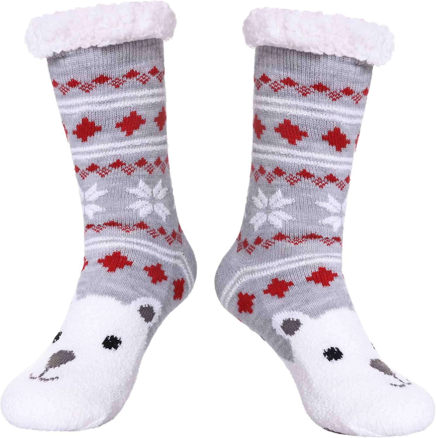 SDBING Slipper Socks, Special Winter Warm Fuzzy Socks for Women with Grippers, A...