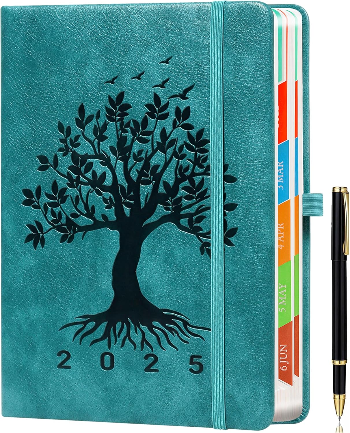 2025 Diary A5 Day Per Page, Jan-Dec, Tree of Life Design, Full Year Daily Planne...