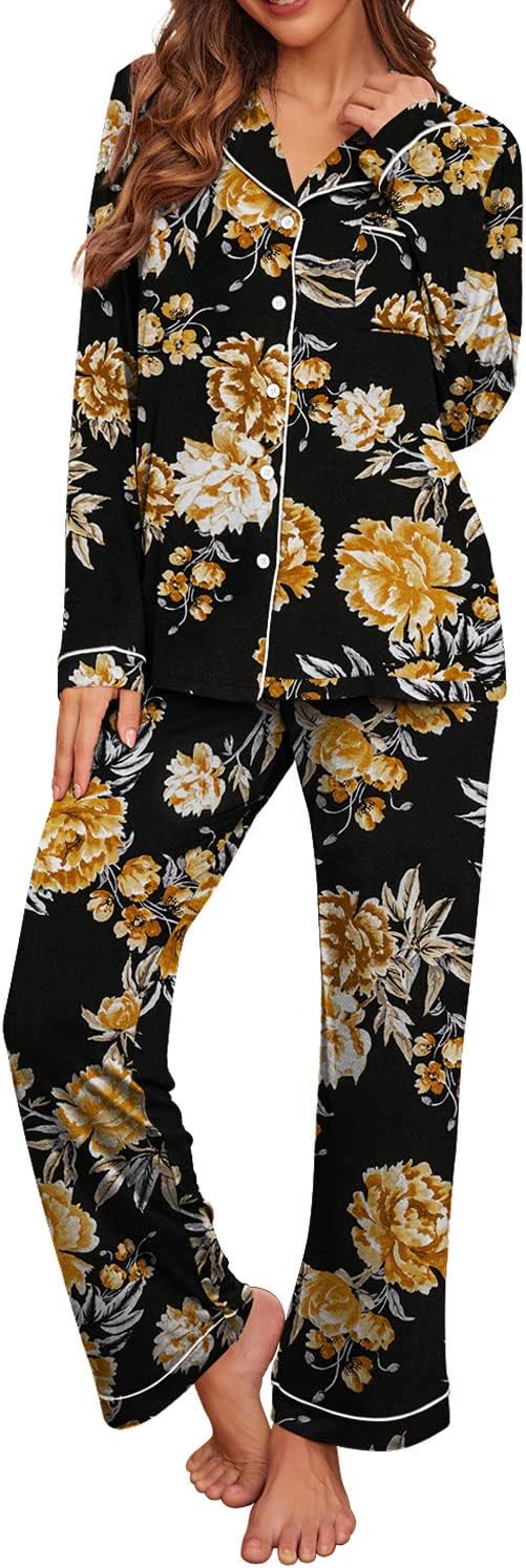 PrinStory Pajamas Set, Special Long Sleeve Sleepwear with Pockets, Casual Lounge...