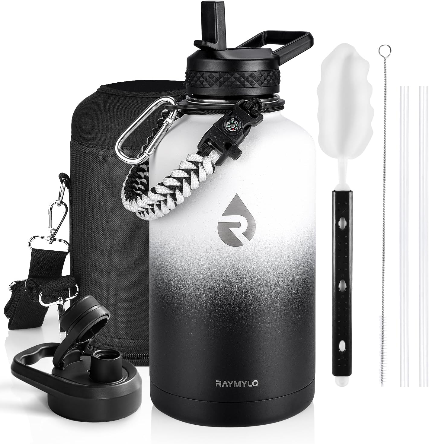 Insulated Water Bottle 64 oz, Triple Wall Vacuum Stainless Steel (Cold for 48 Hr...