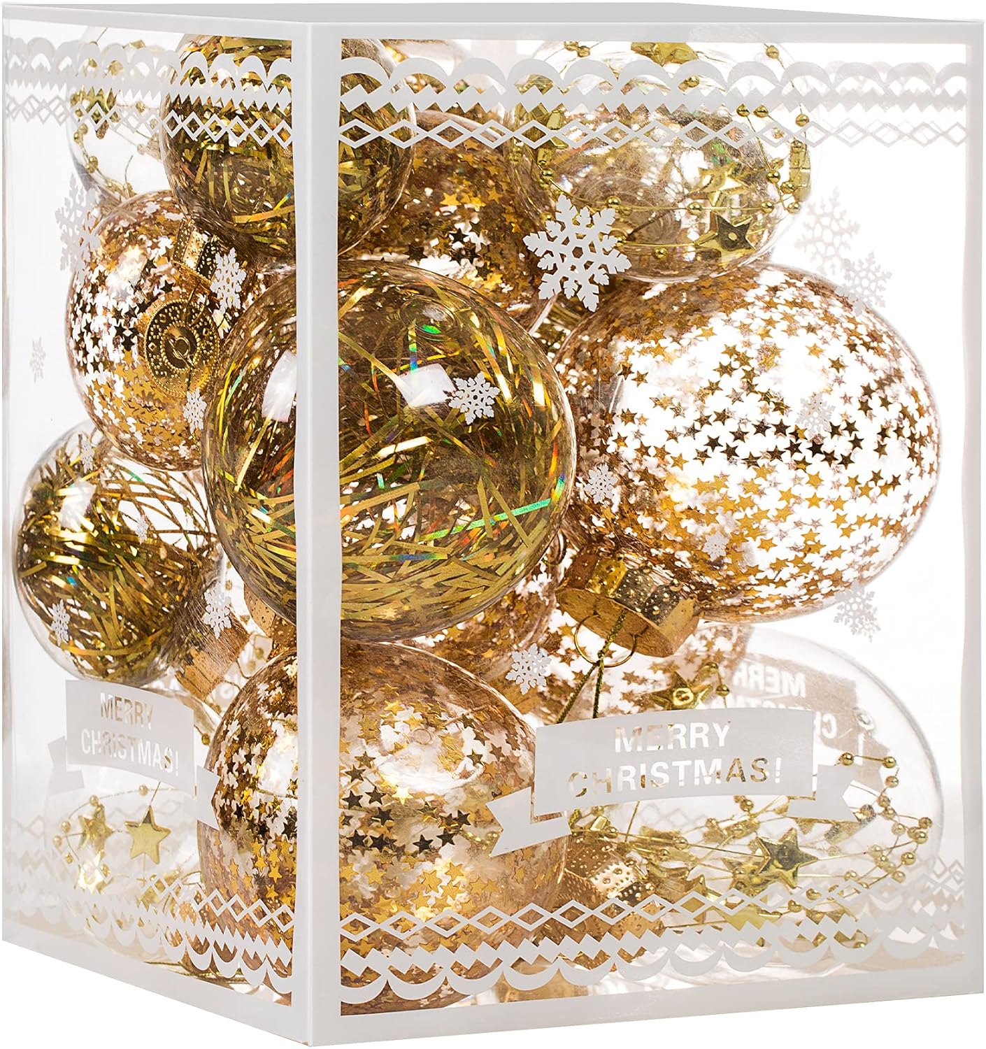 Christmas Ornaments, Premium Ornaments Ball Set, Special Shatterproof Clear Plas...
