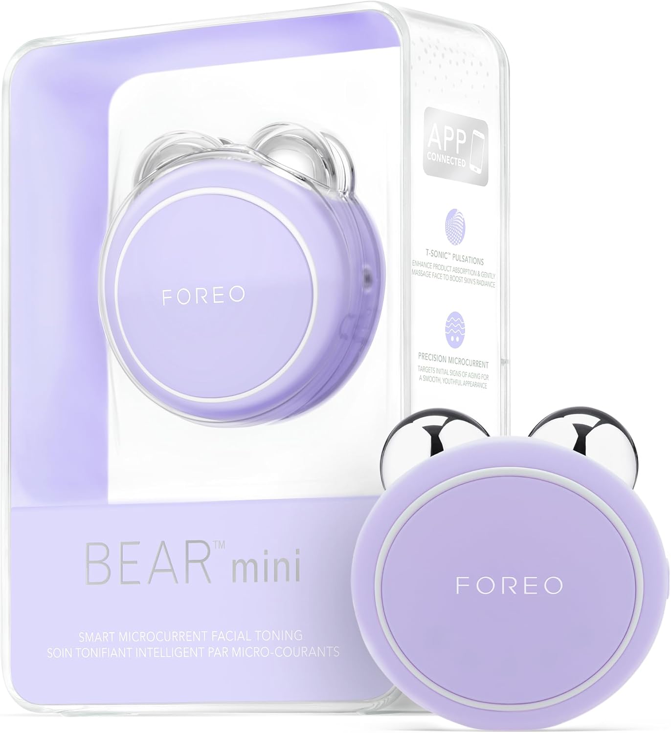 Foreo Bear Mini Targeted Microcurrent Face Lift Device - Visible Non-Invasive Fa...