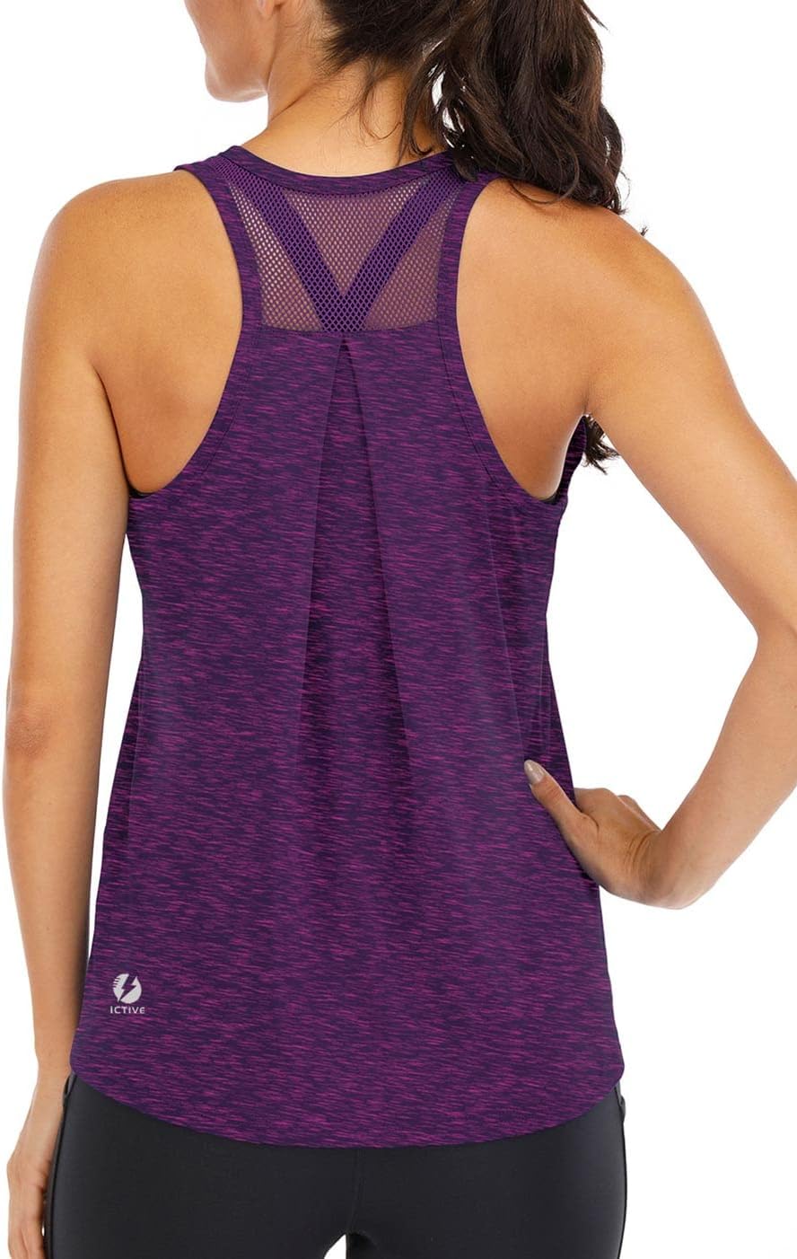 ICTIVE Workout Tops, Special Loose Fit Racerback Tank Tops, Innovative Women's T...