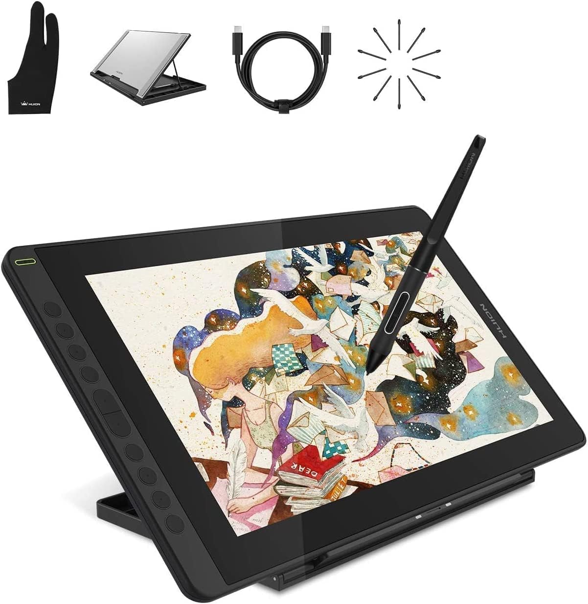 HUION 15.6 '' Kamvas 16(2021) Graphics Tablet with Screen, 1920 x 1080 HD Full-L...