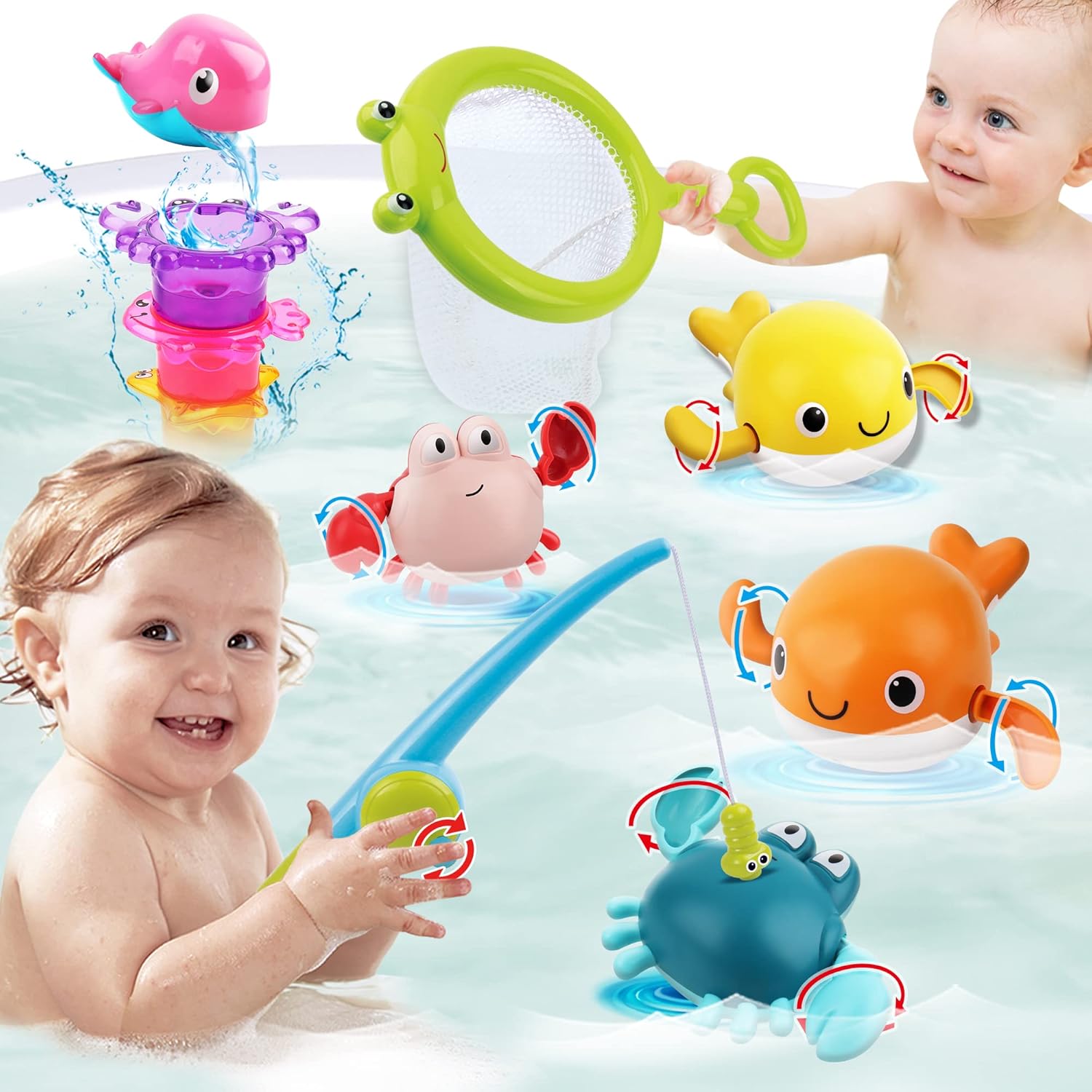 Dwi Dowellin Bath Toy for Toddlers ,Bathtub Toy with Floating Mold Free Swimming...