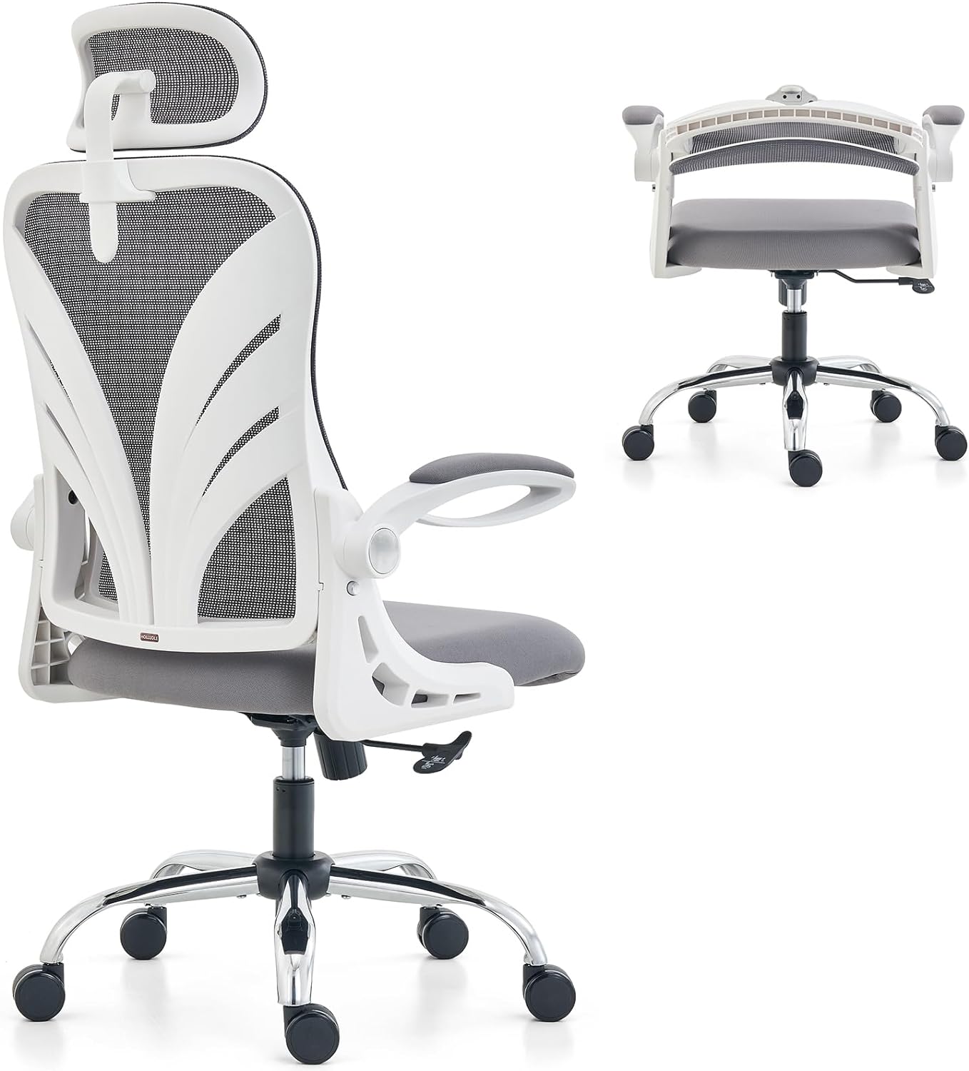 HOLLUDLE Ergonomic Office Chair with Foldable Backrest, Computer Desk Chair with...