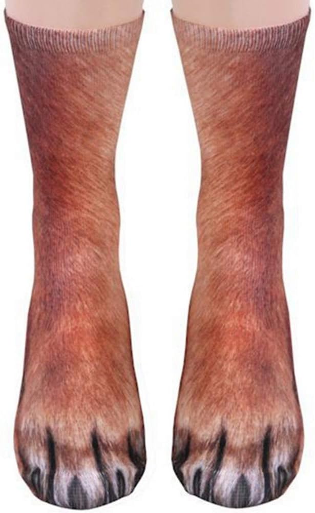 NDLBS Funny Christmas Gifts Novelty 3D Animal Paw Socks Stocking Stuffers for Ad...