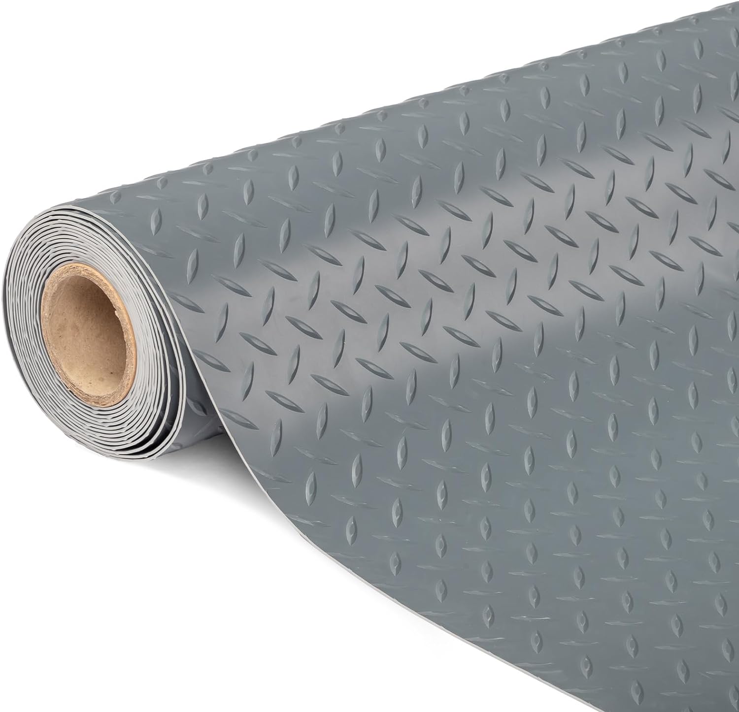 TUFFIOM 7.5 x 20 FT Garage Floor Mat, Thickened Diamond Plate PVC Garage Mats Fl...