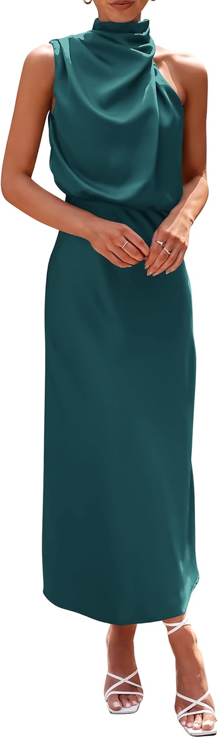 PRETTYGARDEN Women's Dress, Elegant Satin Dress for Summer 2024, Special Sleevel...