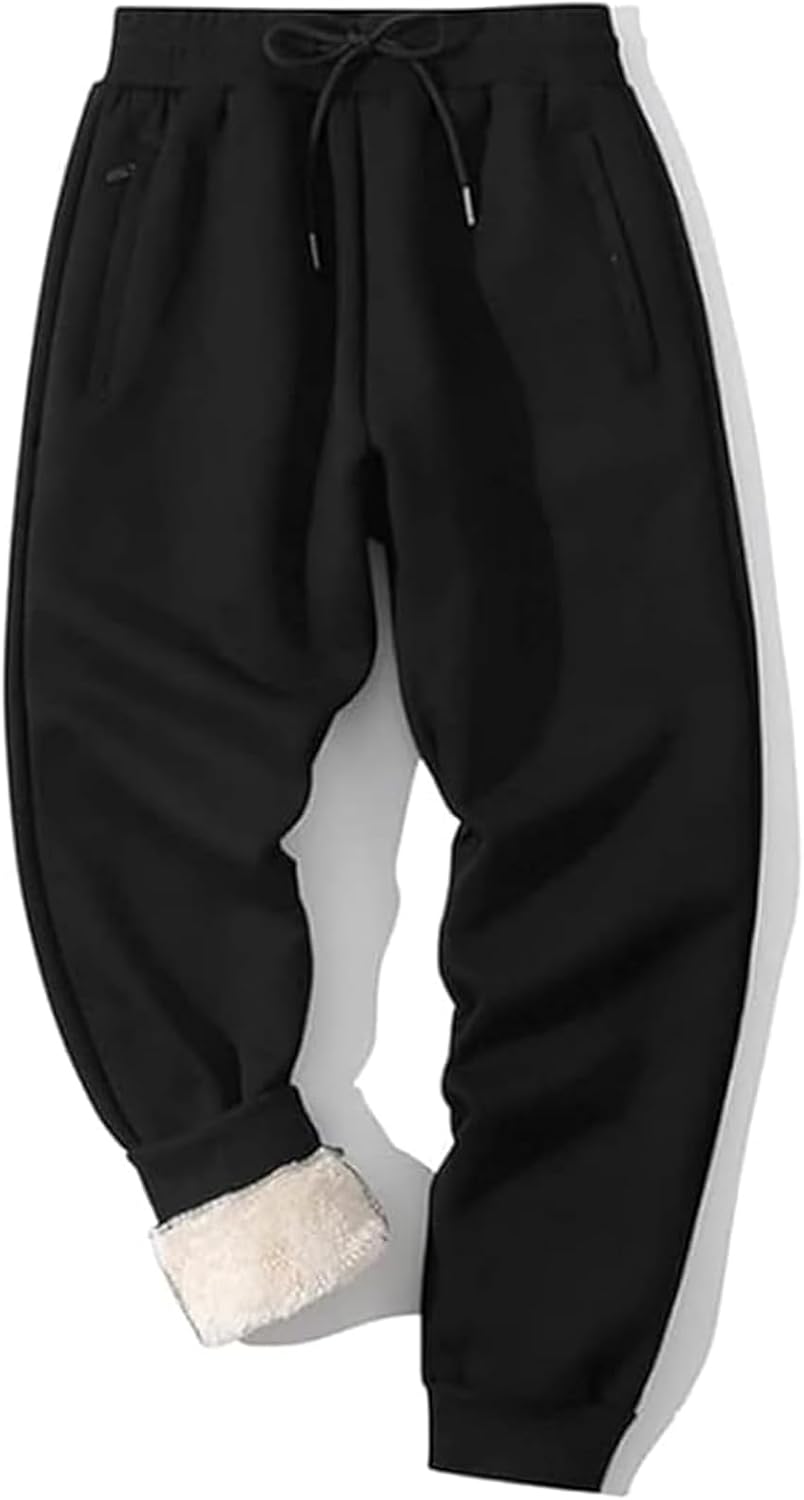 Shiyifa Men's Winter Warm Fleece Sherpa Lined Sweatpants Active Thermal Track Jo...
