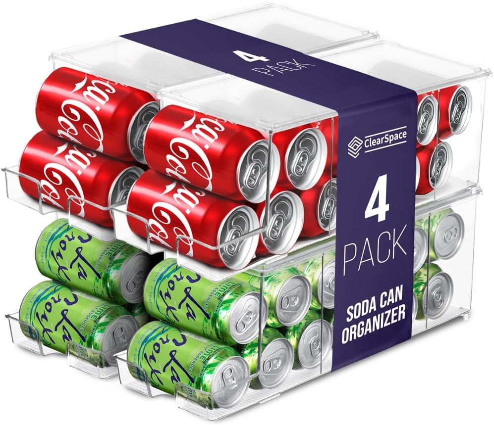 ClearSpace Soda Can Organizer & Soda Can Dispenser for Refrigerator - Fridge Org...