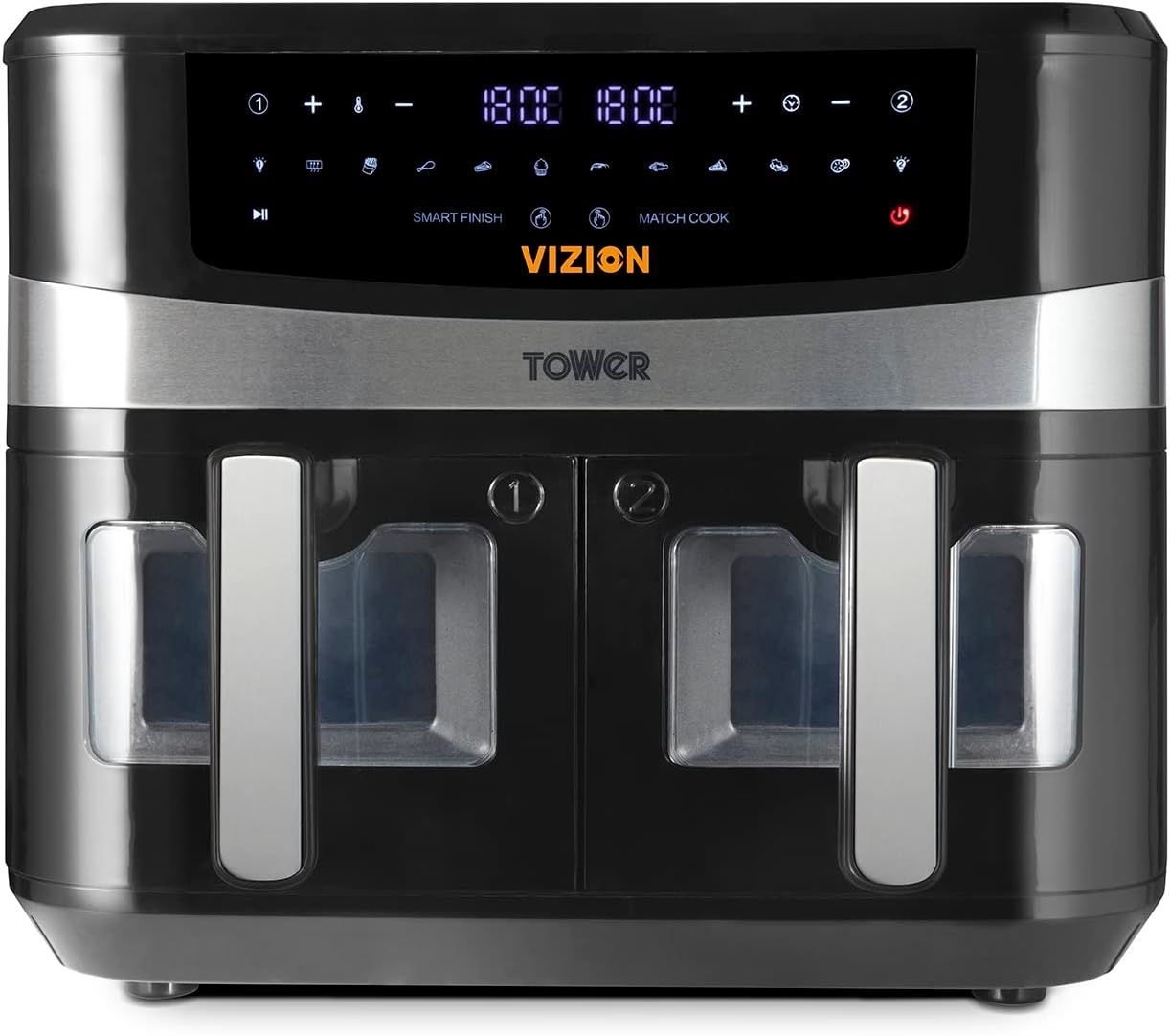 Tower, T17100, Vortx Vizion 9L Dual Basket Air Fryer with Digital control panel...