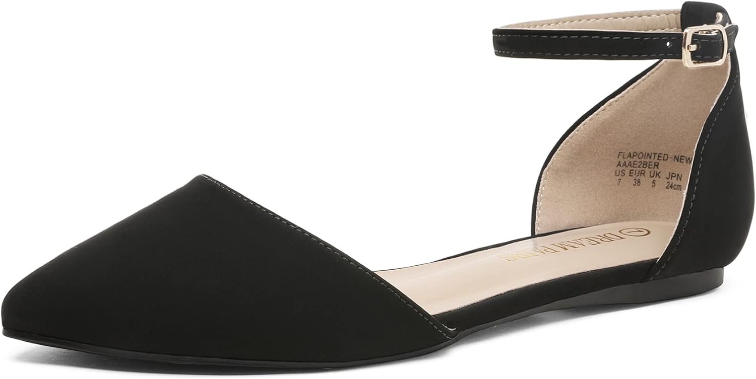 DREAM PAIRS  Flapointed Women's Casual Flats, Special Women’s D'Orsay Pointed Pl...