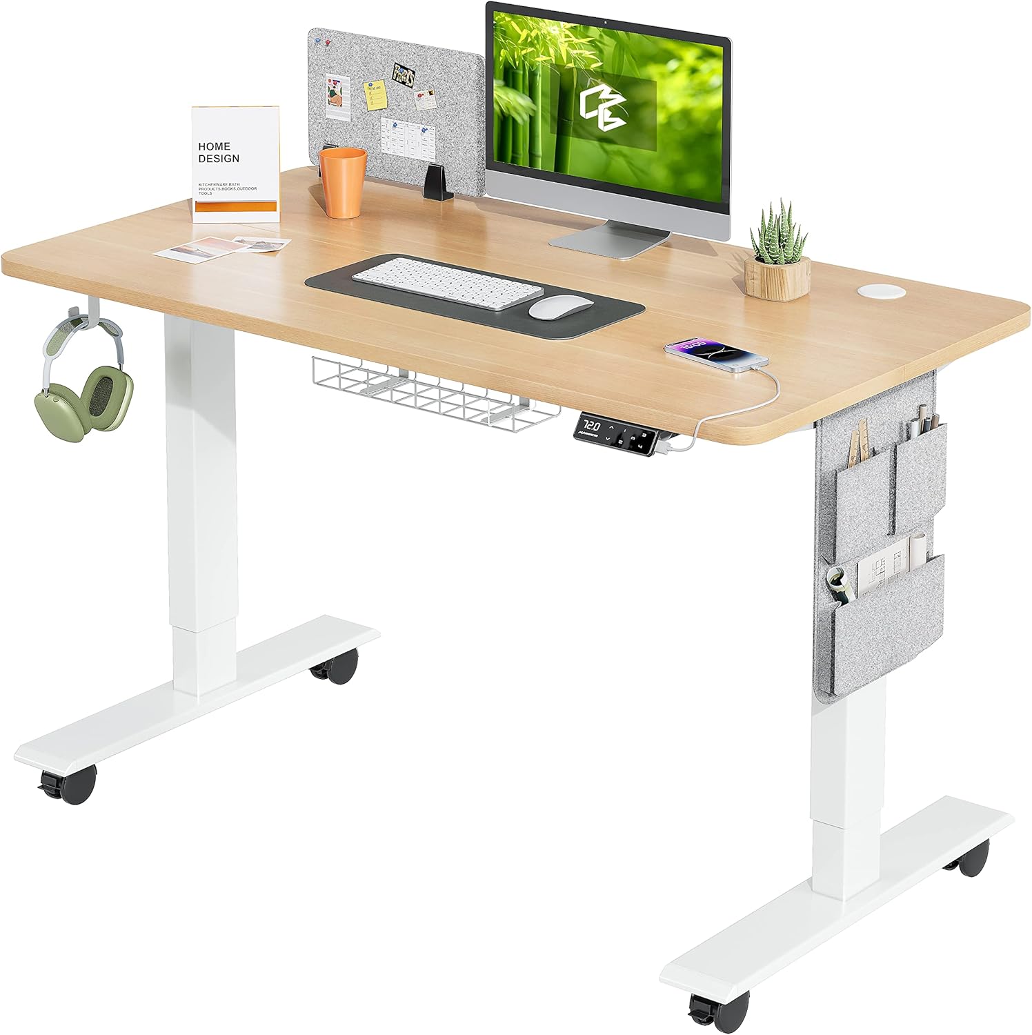 MAIDeSITe Height Adjustable Standing Desk Electric Standing Desk Sit Stand Desk...