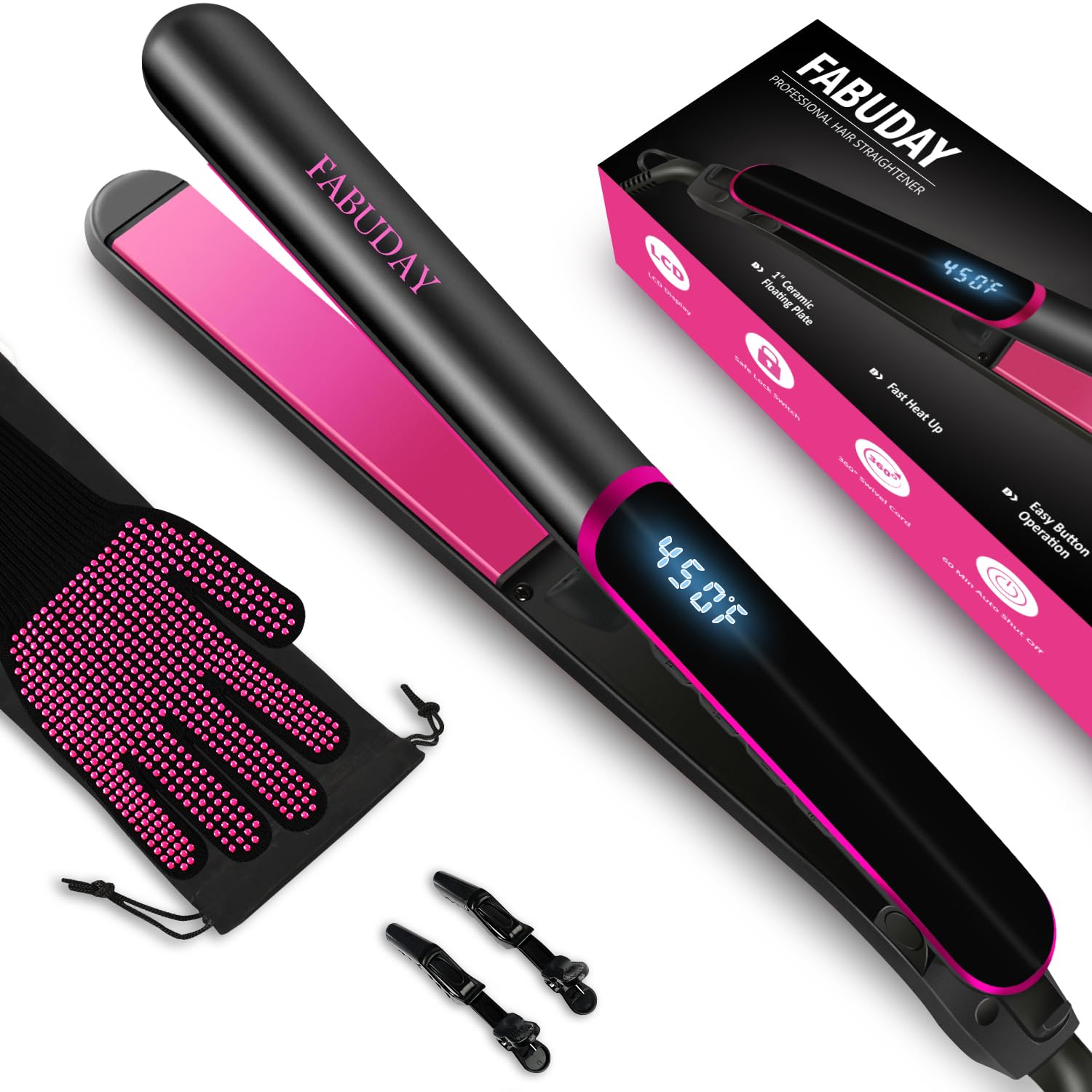 Fabuday Flat Iron Hair Straightener, Special Dual Voltage Hair Straightener, Inn...