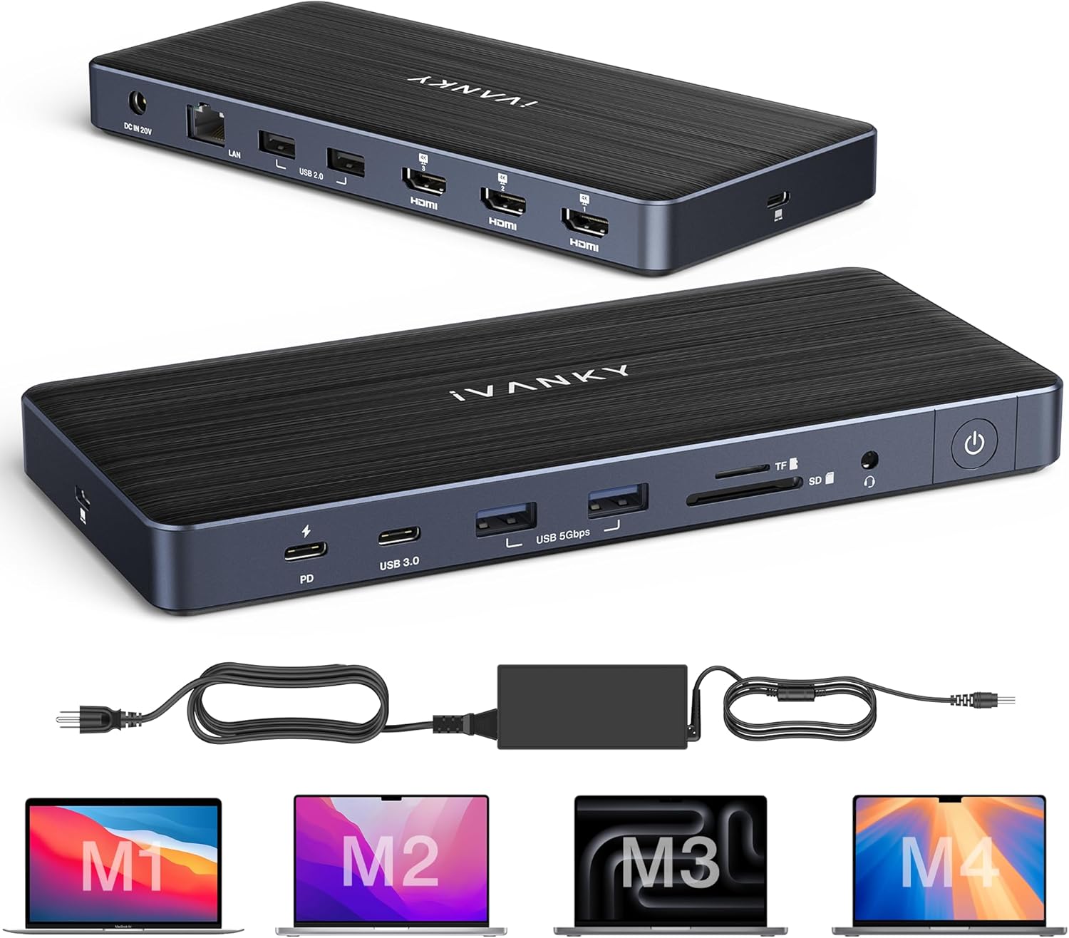 iVANKY 14-in-1 FusionDock Pro 1+ for M1/ M2/ M3/M4 MacBook DisplayLink Docking S...