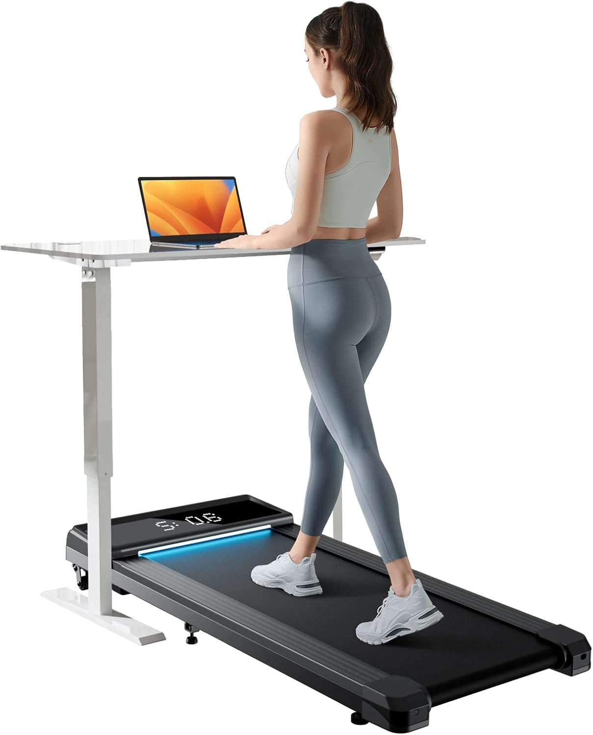 LONTEK Walking Pad with Incline, Under Desk Treadmill with App, Upgraded Brushle...