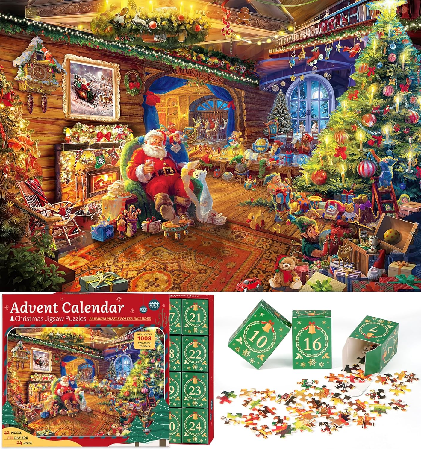 Puzzle Advent Calendar for 2024 Christmas, Special Christmas Puzzle for Kids and...