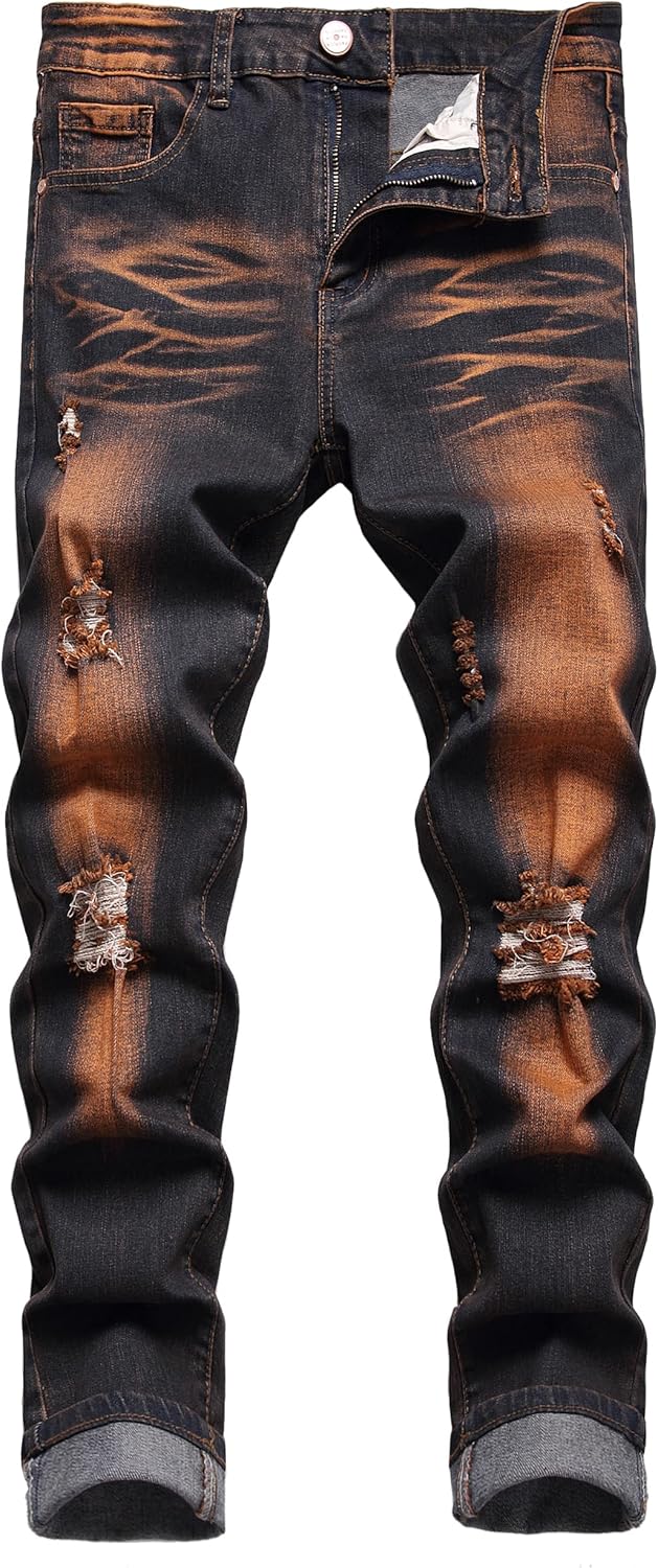 JUNBAOSS Men's Slim Fit Jeans, Special Ripped Skinny Jeans for Men, Fashionable...