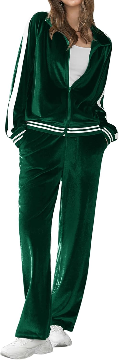 Ekouaer Women's Tracksuits, Special Velvet Velor Lounge Outfits, Innovative 2 Pi...