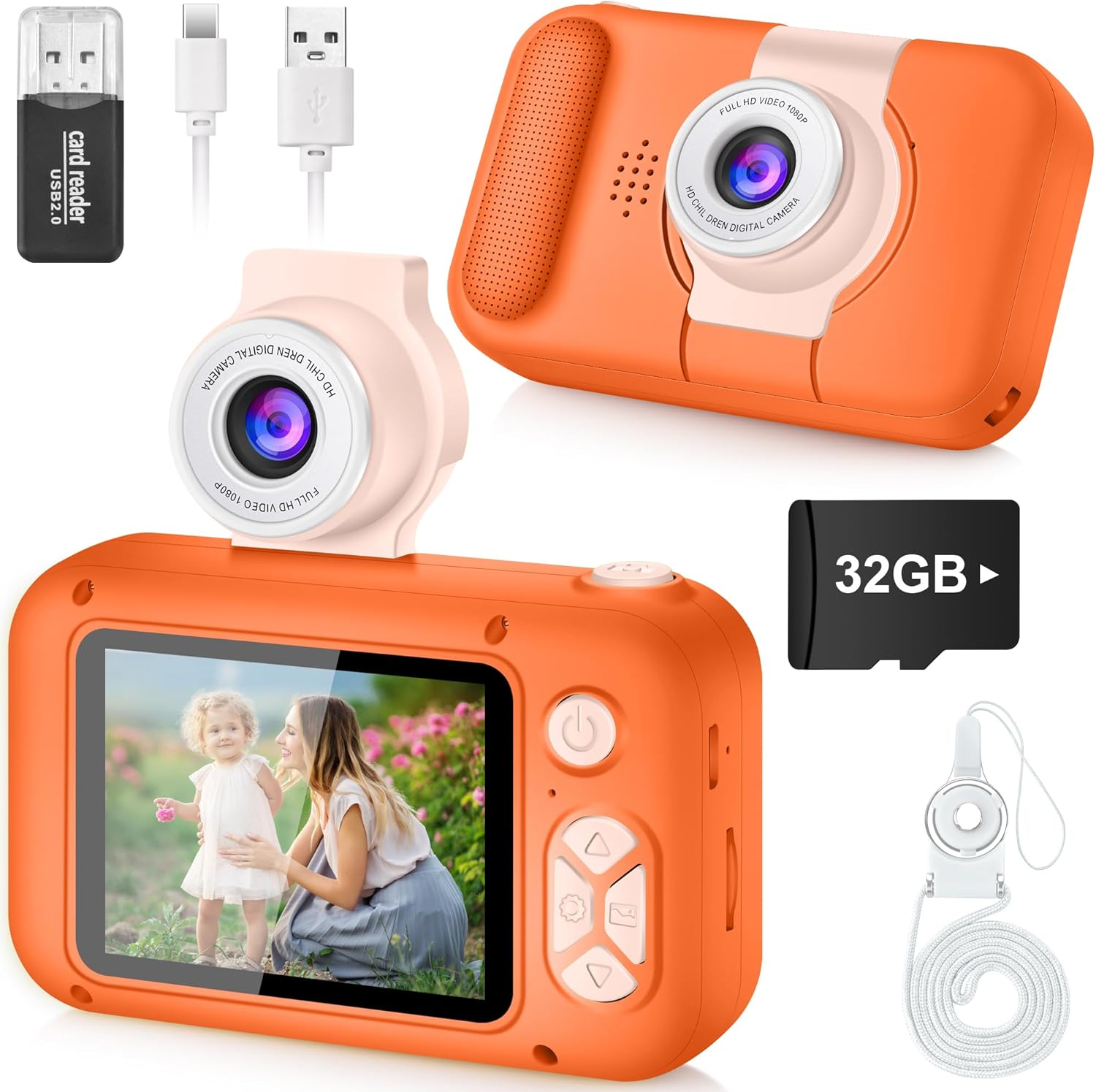 Kid Camera,ARNSSIEN Camera for Kid,2.4in IPS Screen Digital Camera,180°Flip Len...