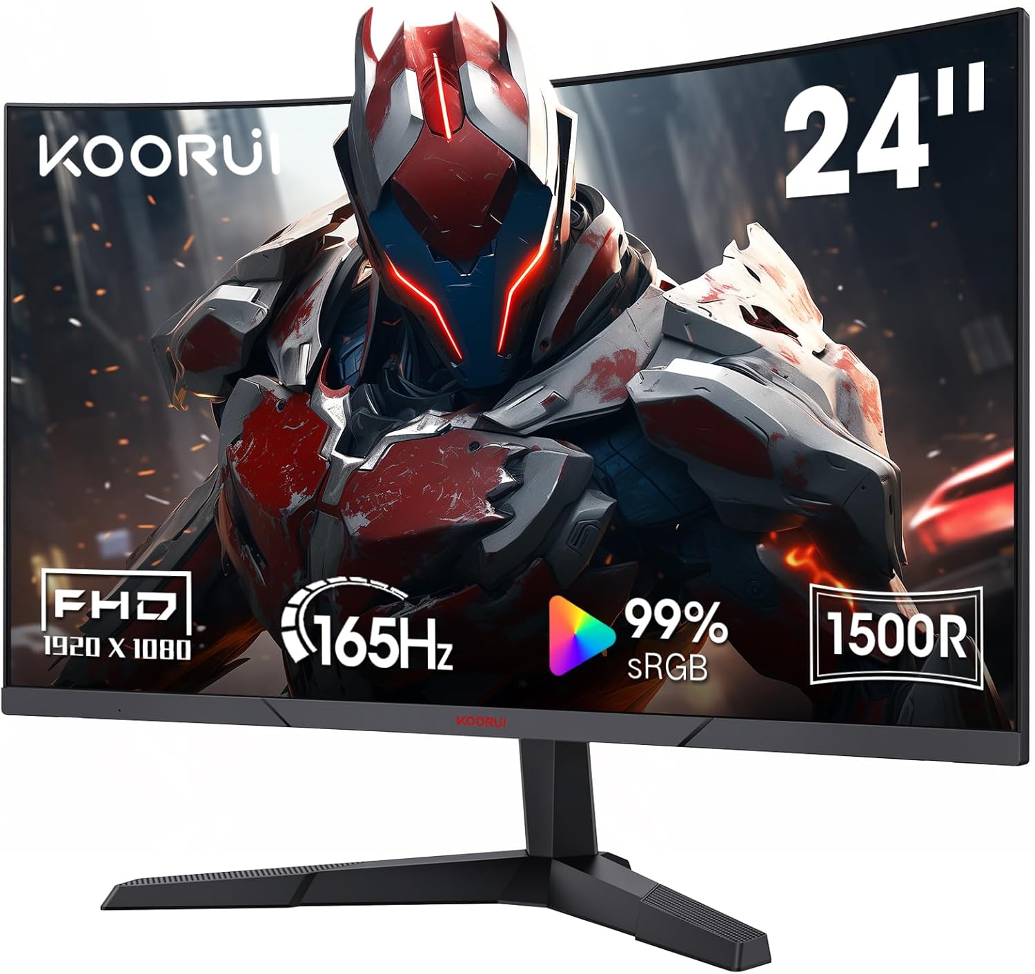 KOORUI 24 Inch Curved Monitor -165Hz 1ms Gaming Monitors FHD VA 1500R PC Monitor...